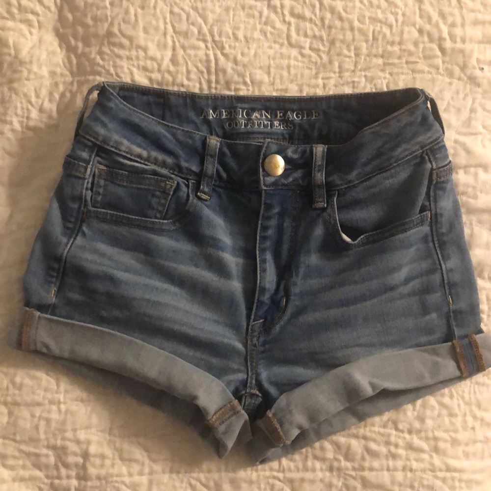 American Eagle High Rise Jean Shorts Size 2